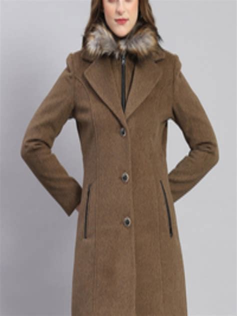 Buy Monte Carlo Self Design Single Breasted Overcoat Coats For Women