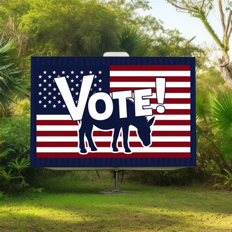 Vote Democrat Yard Sign Double Sided Democrat Garden Sign For Outdoor House Political Sign Yard