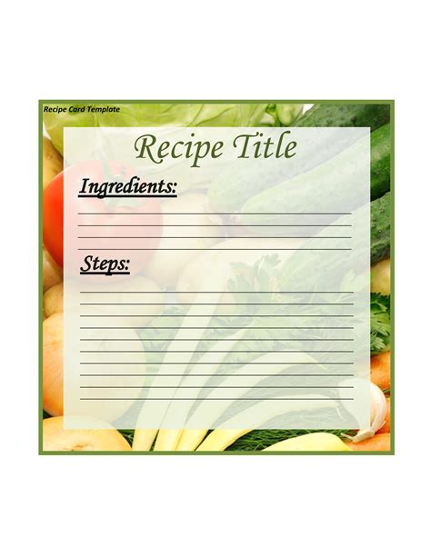 Perfect Cookbook Templates Recipe Book Recipe Cards