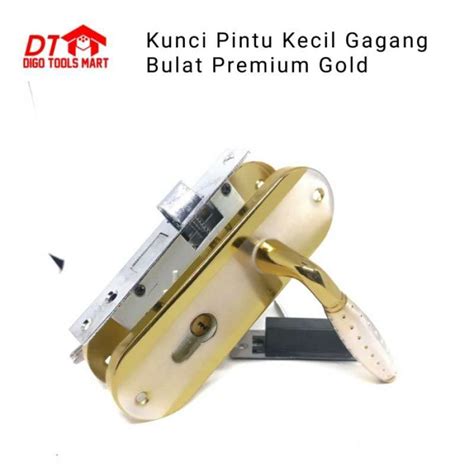 Jual Kunci Pintu Kecil Tanpa Silinder Full Set Premium Gold Gagang