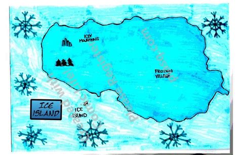 The map of ice island Ice island and it's population is up to 20 million. it's a big ice country ...