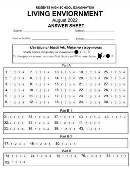 Living Environment Regents Review Mock Answer Key And Regents