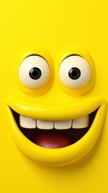 Um rosto sorridente amarelo é mostrado um rosto sorrindo amarelo