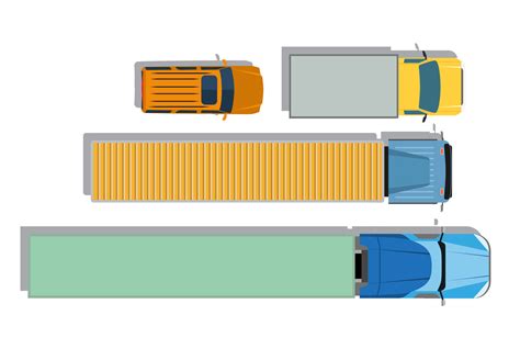 Cars And Trucks Top View Flat Icons Vector Illustration In Flat Style