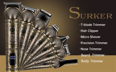 Surker Beard Trimmer Kit Professional Hair Clipper Trimmer Zero Gapped T Blade Trimmer Electric