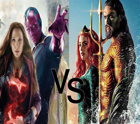 Battleworld Mcu Scarlet Witch And Vision Vs Dceu Aquaman And Mera