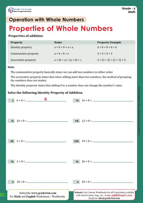 Identity Property Of Addition Worksheet Worksheets