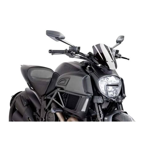 Bulle pour moto DUCATI DIAVEL 14 17 Puig Naked Sport Coloris Fumé foncé