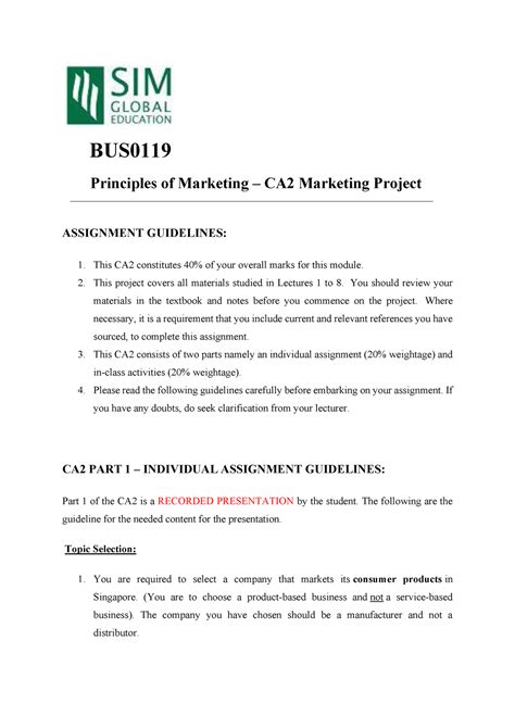 Bus Ca Brief Jan Bus Principles Of Marketing Ca