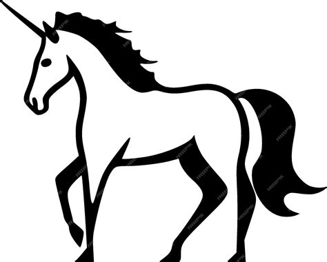 Premium Vector | Unicorn black and white vector illustration