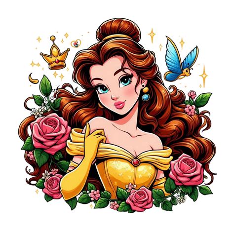Flor Bela E A Fera Png - Clipart PNG da Princesa Bela, desenho de flor da Princesa Bela, A Bela ...