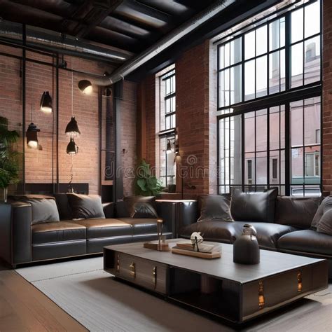 A Chic Industrial Style Loft With Exposed Brick Walls Metal Accents