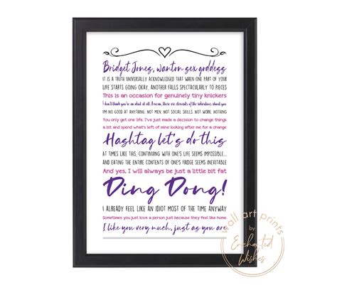 Bridget Jones Quotes Printable Print | Printable Wall Art