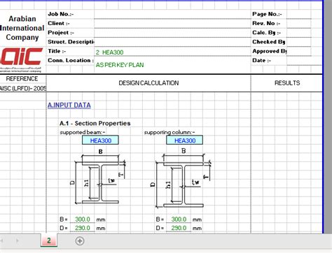 Design Calculation Excel Sheets