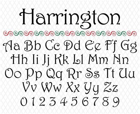 Harrington Font Harrington Alphabet Letters Christmas Font Christmas ...