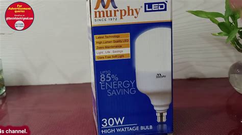 Unboxing Murphy Base B22 30 Watt LED Globe High Wattage Bulb Glitters