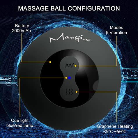 Maxgia Heating Vibrating Peanut Massage Ball 5 Intensity Levels And 1