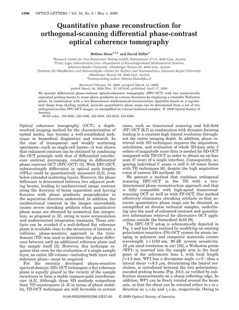 Pdf Quantitative Phase Reconstruction For Orthogonal Scanning