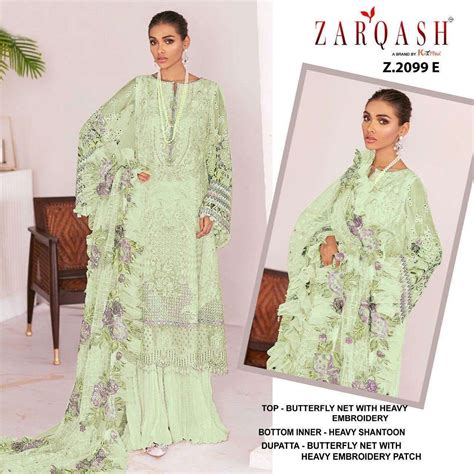 Zarqash Jihan Vol 2 Butterfly Net With Embroidery Work Pakistani Suits