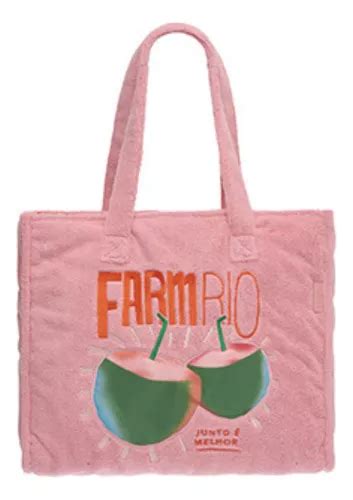 Bolsa Farm Totebag Praiana Floral De Renda Rosa Mercadolivre