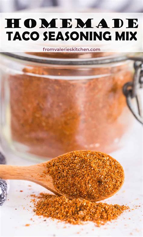 Homemade Taco Seasoning Mix Valeries Kitchen