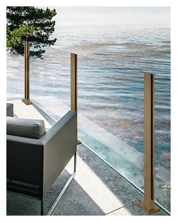 DOMART Silver Glass Balustrade Post 304 Stainless Steel Glass Railing