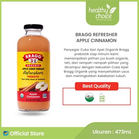 Jual BRAGG Organik ACV Refreshers Apple Cinnamon 473ml Ready To Drink