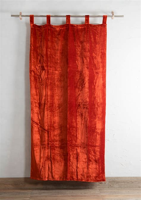 Luxury Velvet Curtain Burnt Orange Velvet Curtain Bohemian Etsy