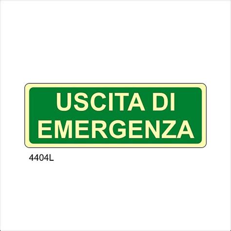 Uscita Di Emergenza Luminescente A Adesivo Luminescente 350x125