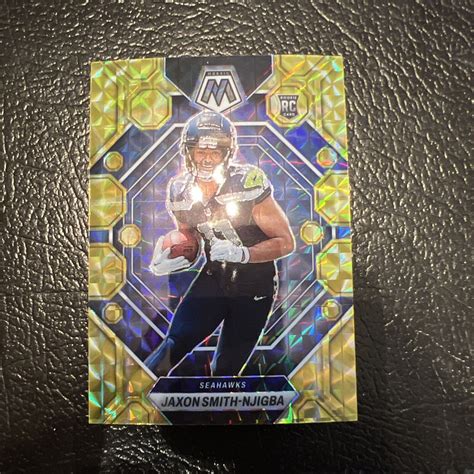 Jaxon Smith Njigba Panini Mosaic Yellow Reactive Prizm Rookie Card