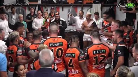 Epic Benji Marshall Photo In Wild Wests Tigers Scenes After Cronulla