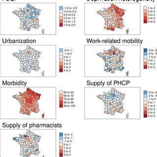 Spatial Distribution Of Unadjusted Selected Contextual Variables