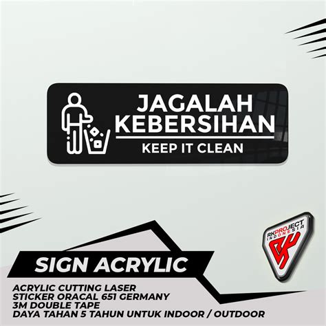 Jual Sign Board Akrilik Jagalah Kebersihan Shopee Indonesia