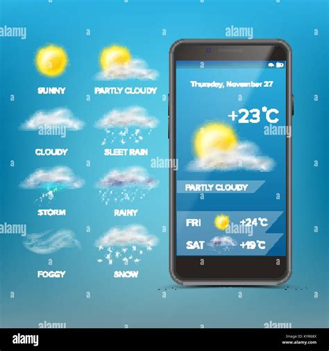 Weather Forecast App Vector Good For Use In Mobile Phone App Predict