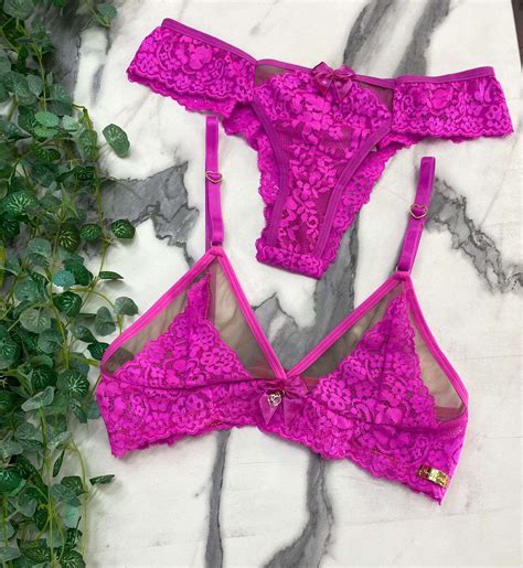 Conjunto De Lingerie Seduzione Rosa Barbie Sem Bojo E Sem Aro Dolce