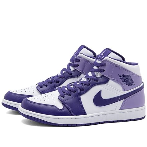 Air Jordan 1 Mid Purple & White | END.