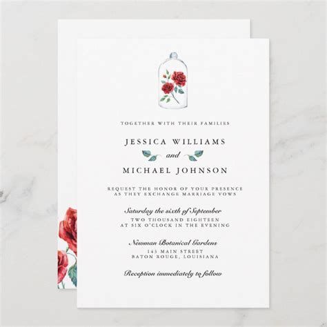 Red Rose Wedding Invitations | Zazzle