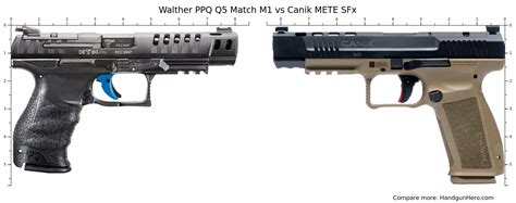 Walther PPQ Q5 Match M1 vs Canik METE SFx size comparison | Handgun Hero