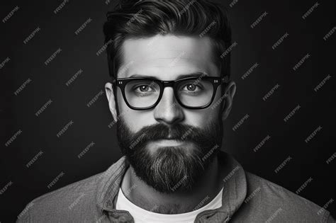 Premium Ai Image A Man With Glasses And A Beard Wearing A Shirt That