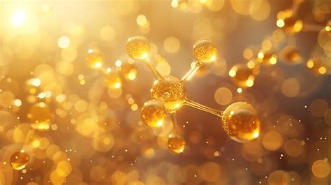 Premium Photo Molecule Gold On Soft Background Concept Skin Care