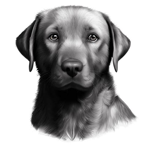 Dibujo a lápiz hiperrealista muy detallado de un labrador Creative