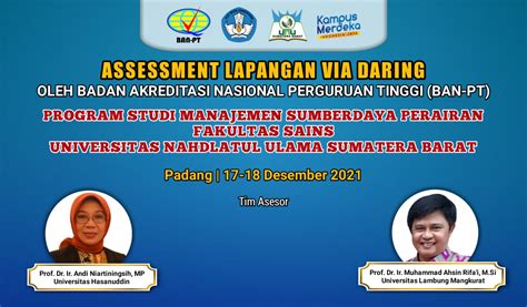 Assessment Lapangan Via Daring Prodi Manajemen Sumberdaya Perairan