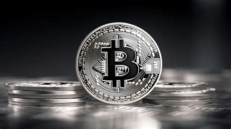 Bitcoin Icon Resting On Silver Textured Desktop Background Bitcoin