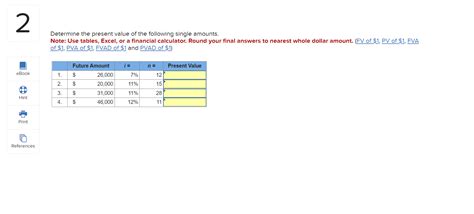 Solved Determine The Present Value Of The Following Single Chegg