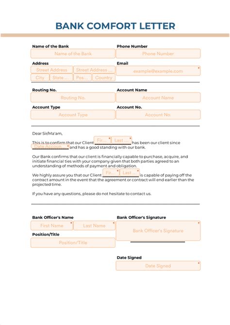 Bank Comfort Letter Sign Templates Jotform