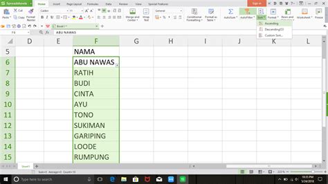 Cara Mengurutkan Nama Di Wps Spreadsheet Tutorial Wps Office