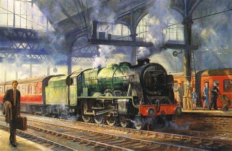 TRAIN S LEEDS CITY STATION - ART BY ALAN FEARNLEY | Train, Steam train photo, Steam locomotive