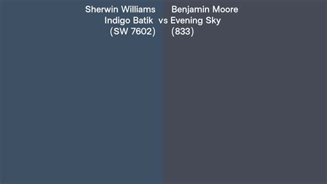 Sherwin Williams Indigo Batik Sw Vs Benjamin Moore Evening Sky