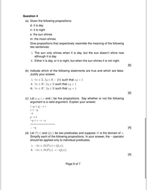 Solved Question 4 A ﻿given The Following Propositions D It