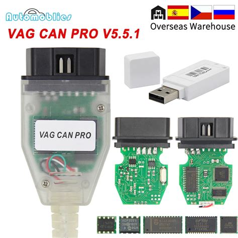 Interfaz de diagnóstico VAG CAN PRO V5 5 1 con FTDI FT245RL VCP OBD2